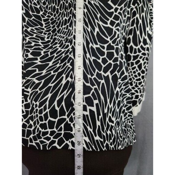 Chicos‎ Black & White Abstract Floral Print Jacket Button Cotton Cardigan Sz 0 S - Picture 6 of 10